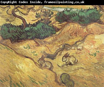 Vincent Van Gogh Field with Two Rabbits (nn04)